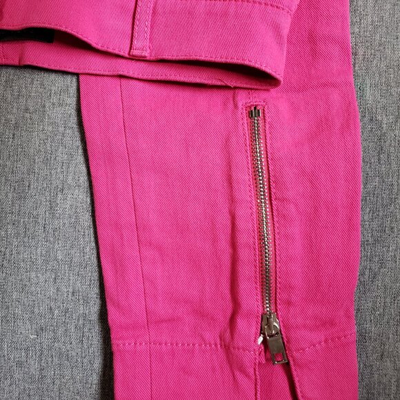 BNWoT ZARA WOMAN flirty hot pink zipper jeans (L) - Picture 4 of 7